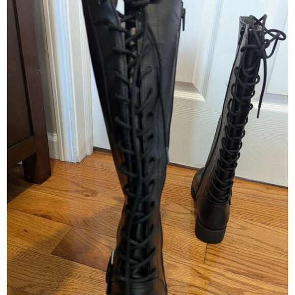 Eurosoft Size 7.5 Black Selden Knee High Riding Boots Adjustable Shaft Lace Up - Picture 5 of 10